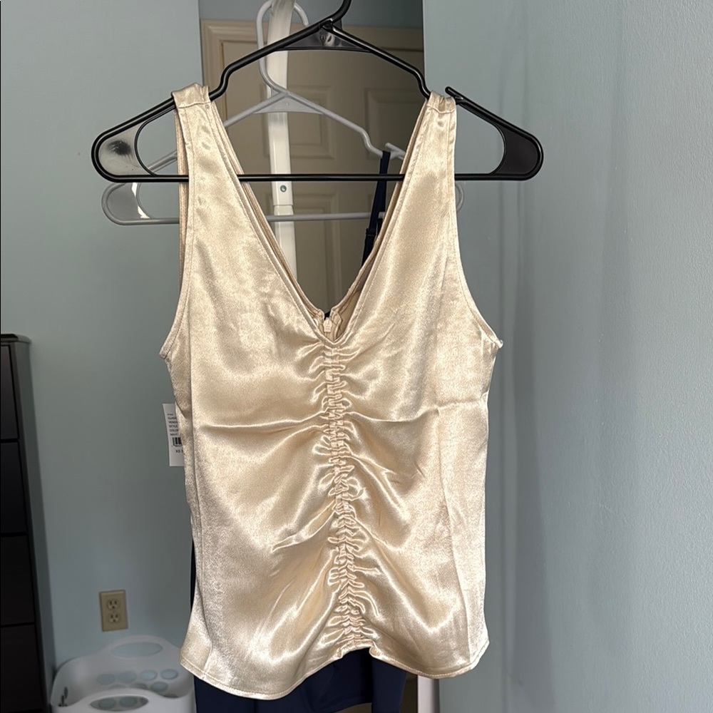 Elegant Cream Sleeveless Top